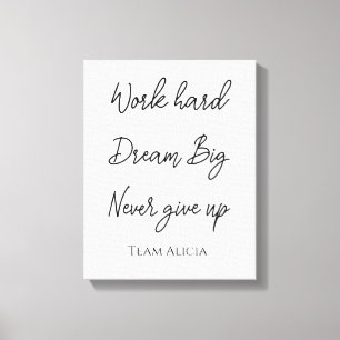 Black Success Quote Kantoor Motivatie werkplek Canvas Afdruk