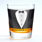 Black Suit & Bowtie Husband Groom Mr. Shot Glas
