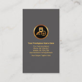 Black Suit Elegance Chauffeur-driver Lapel Pin Visitekaartje (Achterkant)