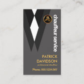 Black Suit Elegance Chauffeur-driver Lapel Pin Visitekaartje (Voorkant)