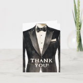 Black Suit Groomsman Bedankt Kaarten (Voorkant)