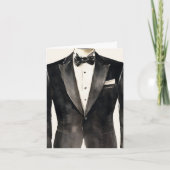 Black Suit Groomsman Proposal Kaart (Voorkant)