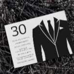 Black Suit & Stropdas 30th Birthday Party Kaart<br><div class="desc">Black Suit & Stropdas 30th Birthday Party Invitation Bekijk het overeenkomende collectie in Niche en nestwinkel Veel bedankt</div>