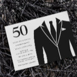 Black Suit & Stropdas 50th Birthday Party Kaart<br><div class="desc">Black Suit & Stropdas 50th Birthday Party Uitnodiging Bekijk passend collectie in Niche en nestwinkel Veel bedankt</div>