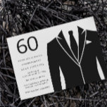 Black Suit & Stropdas 60th Birthday Party Kaart<br><div class="desc">Black Suit & Stropdas 60th Birthday Party Uitnodiging Zie passend collectie in Niche en nestwinkel Veel bedankt</div>