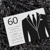 Black Suit & Stropdas 60th Birthday Party Kaart