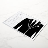 Black Suit & Stropdas 80th Birthday Party Silver Folie Uitnodiging (Gedraaid)