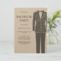 Black Suit & Stropdas  Bachelor Party Invitation
