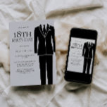 Black Suit & Stropdas Mannen 18th Birthday Party Kaart<br><div class="desc">Black Suit & Stropdas Mannen 18th Birthday Party Invitation Bekijk het bijbehorende collectie in Niche en Neest Store Veel bedankt</div>