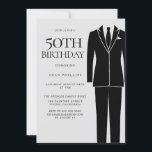 Black Suit & Stropdas Mannen 50th Birthday Party Kaart<br><div class="desc">Black Suit & Stropdas Mannen 50th Birthday Party Uitnodiging Zie passend collectie in Niche en nestwinkel Veel bedankt</div>