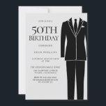 Black Suit & Stropdas Mannen 50th Birthday Party Kaart<br><div class="desc">Black Suit & Stropdas Mannen 50th Birthday Party Uitnodiging Zie passend collectie in Niche en nestwinkel Veel bedankt</div>