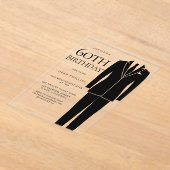 Black Suit & Stropdas Mannen 60th Birthday Party Acryl Uitnodigingen (Laagn)