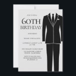 Black Suit & Stropdas Mannen 60th Birthday Party Kaart<br><div class="desc">Black Suit & Stropdas Mannen 60th Birthday Party Uitnodiging Zie passend collectie in Niche en nestwinkel Veel bedankt</div>