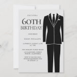 Black Suit & Stropdas Mannen 60th Birthday Party Kaart<br><div class="desc">Black Suit & Stropdas Mannen 60th Birthday Party Uitnodiging Zie passend collectie in Niche en nestwinkel Veel bedankt</div>