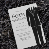 Black Suit & Stropdas Mannen 60th Birthday Party Kaart