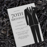 Black Suit & Stropdas Mannen 70th Birthday Party Kaart<br><div class="desc">Black Suit & Stropdas Mannen 70th Birthday Party Uitnodiging Bekijk passend collectie in Niche en nestwinkel Veel bedankt</div>