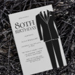 Black Suit & Stropdas Mannen 80th Birthday Party Kaart<br><div class="desc">Black Suit & Stropdas Mannen 80th Birthday Party Uitnodiging Bekijk passend collectie in Niche en nestwinkel Veel bedankt</div>