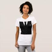 Black Suite met zwarte Stropdas T-shirt (Voorkant volledig)
