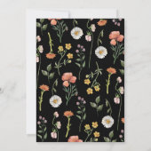 Black Summer Boho Wildflower Brunch Vrijgezellenfe Kaart (Achterkant)