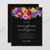 Black Summer Floral Wildflower Wedding (Voorkant / Achterkant)