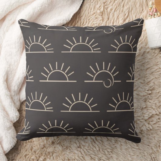 Black Sun Pillow | Modern Throw Pillow Kussen (Deken)