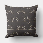 Black Sun Pillow | Modern Throw Pillow Kussen (Achterkant)