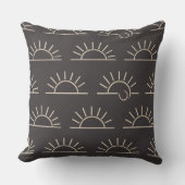 Black Sun Pillow | Modern Throw Pillow Kussen (Voorkant)