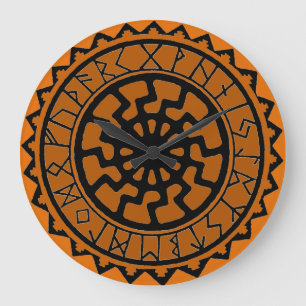 Black Sun Wall Clock 10 3/4 inch in diameter Grote Klok