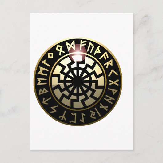 Black Sun-wiel Briefkaart (Voorkant)