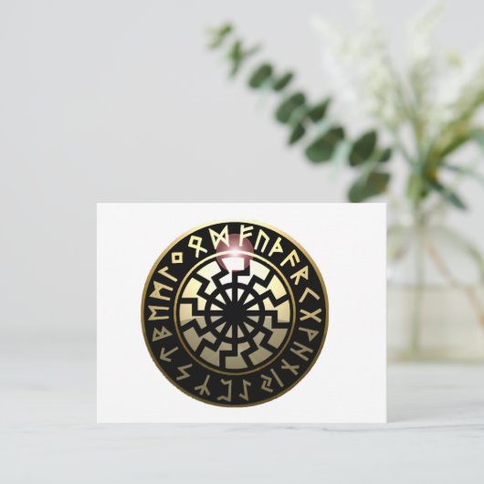 Black Sun-wiel Briefkaart (Staand voorkant)