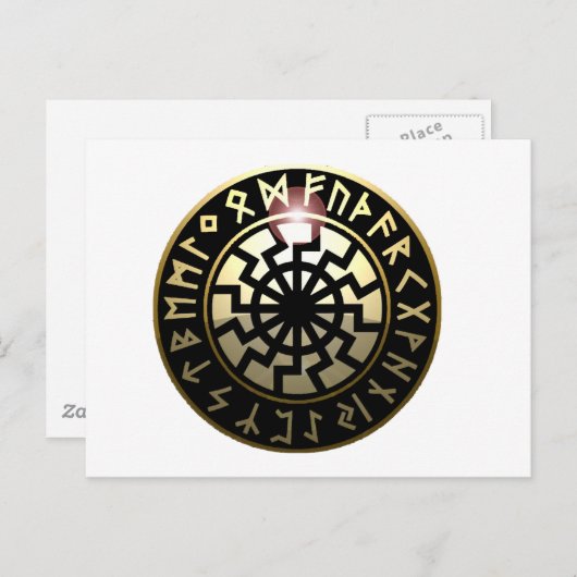 Black Sun-wiel Briefkaart (Voorkant / Achterkant)