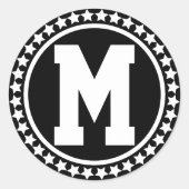 Black Superstar Monogram Ronde Sticker (Voorkant)