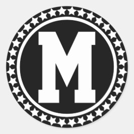 Black Superstar Monogram Ronde Sticker