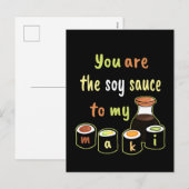 Black Sushi Jij bent de Sojasaus van mijn Maki Feestdagenkaart (Voorkant / Achterkant)