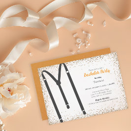 Black Suspenders Glitter vrijgezellenfeest Kaart