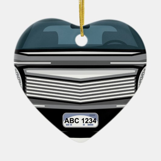 Black SUV front uitzicht Keramisch Ornament (Voorkant)