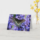 Black Swallowtail 7 x 5 Greeting Card - wit Kaart (Gele Bloem)