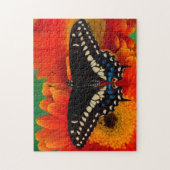 Black Swallowtail Butterfly op Gerberia Daisy Legpuzzel (Verticaal)