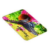 Black Swallowtail Butterfly roze Echinacea Flowers Magneet (Rechterzijde)