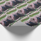 Black Swallowtail Cat/Butterfly wrapping paper Cadeaupapier (Hoek)