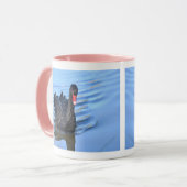 Black swam on water mok (Voorkant links)