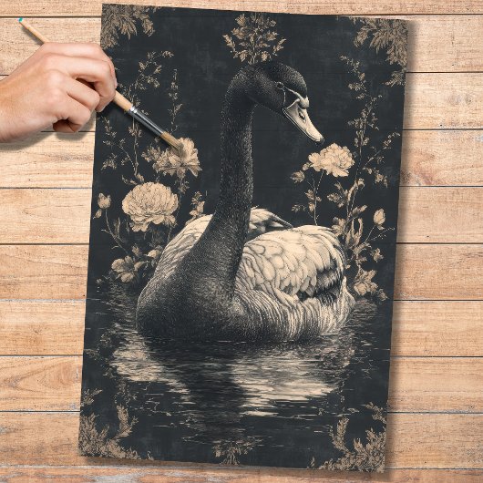 Black Swan 1 Decoupage papier