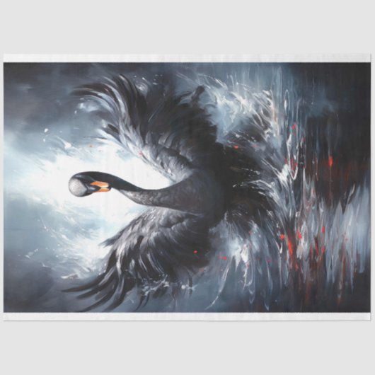 Black Swan 3 Decoupage papier (Voorkant)