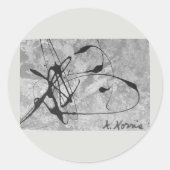 Black Swan Abstract Ronde Sticker (Voorkant)