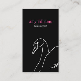 Black swan beauty style fashion elegant visit card visitekaartje