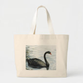 "Black Swan" Bird Art Bag Grote Tote Bag (Voorkant)