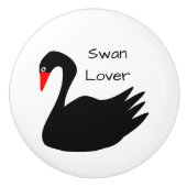 Black Swan Design op maat Keramische Knop (Voorkant)