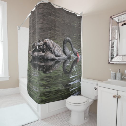 Black Swan Douchegordijn (In situ)