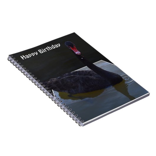Black Swan druplets in Pond, Birthday Notitieboek (Rechterzijde)