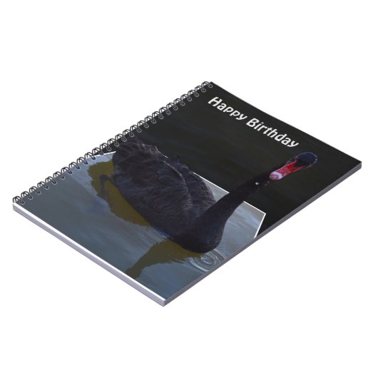 Black Swan druplets in Pond, Birthday Notitieboek (Linkerzijde)